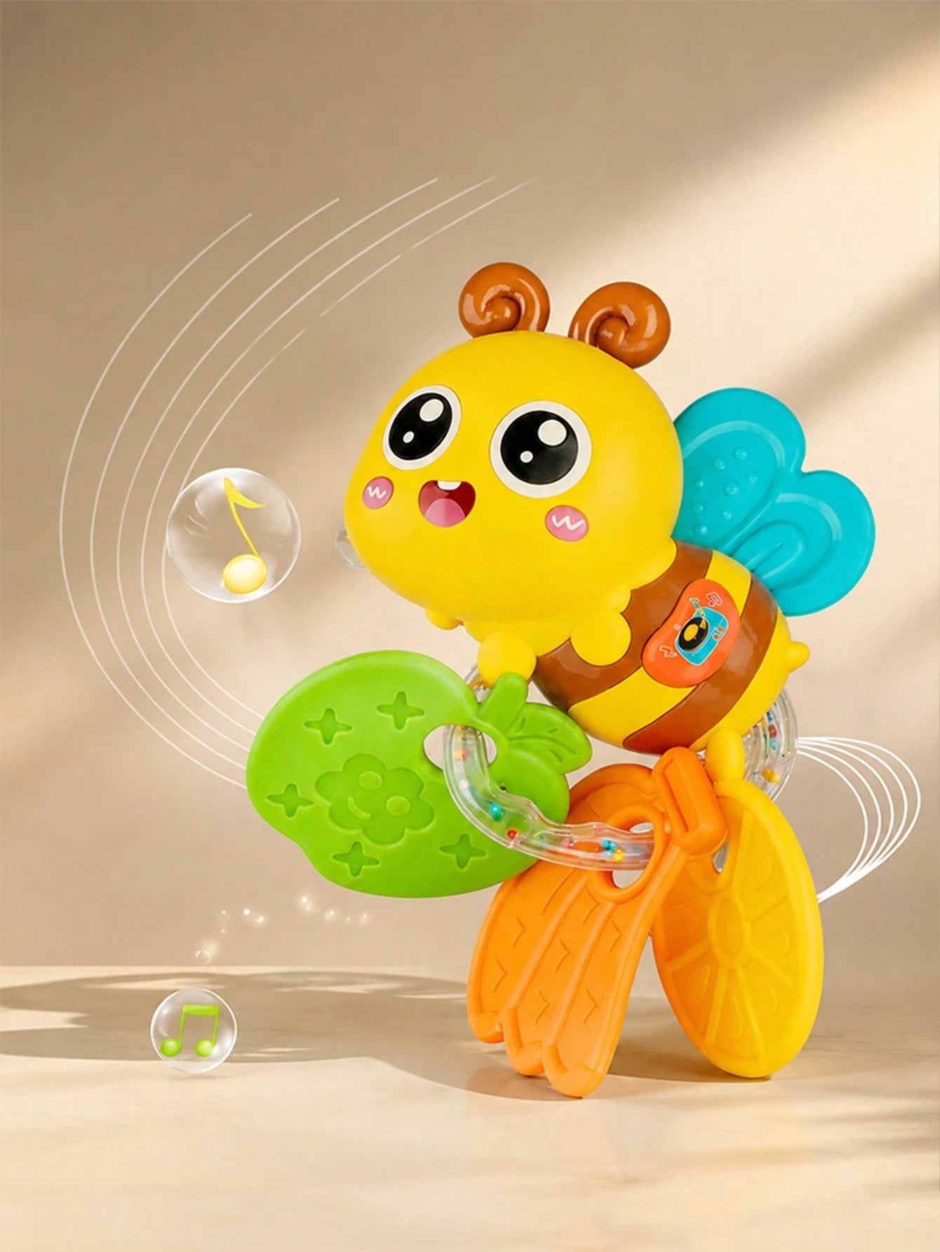 Baby Teething Rattle Toy, An Early Education Toy To Help Develop Hand-Eye Coordination, Featuring Cute Cartoon Designs Of Lion, Elephant And Octopus, Suitable As A Gift For Newborn Boys And Girls