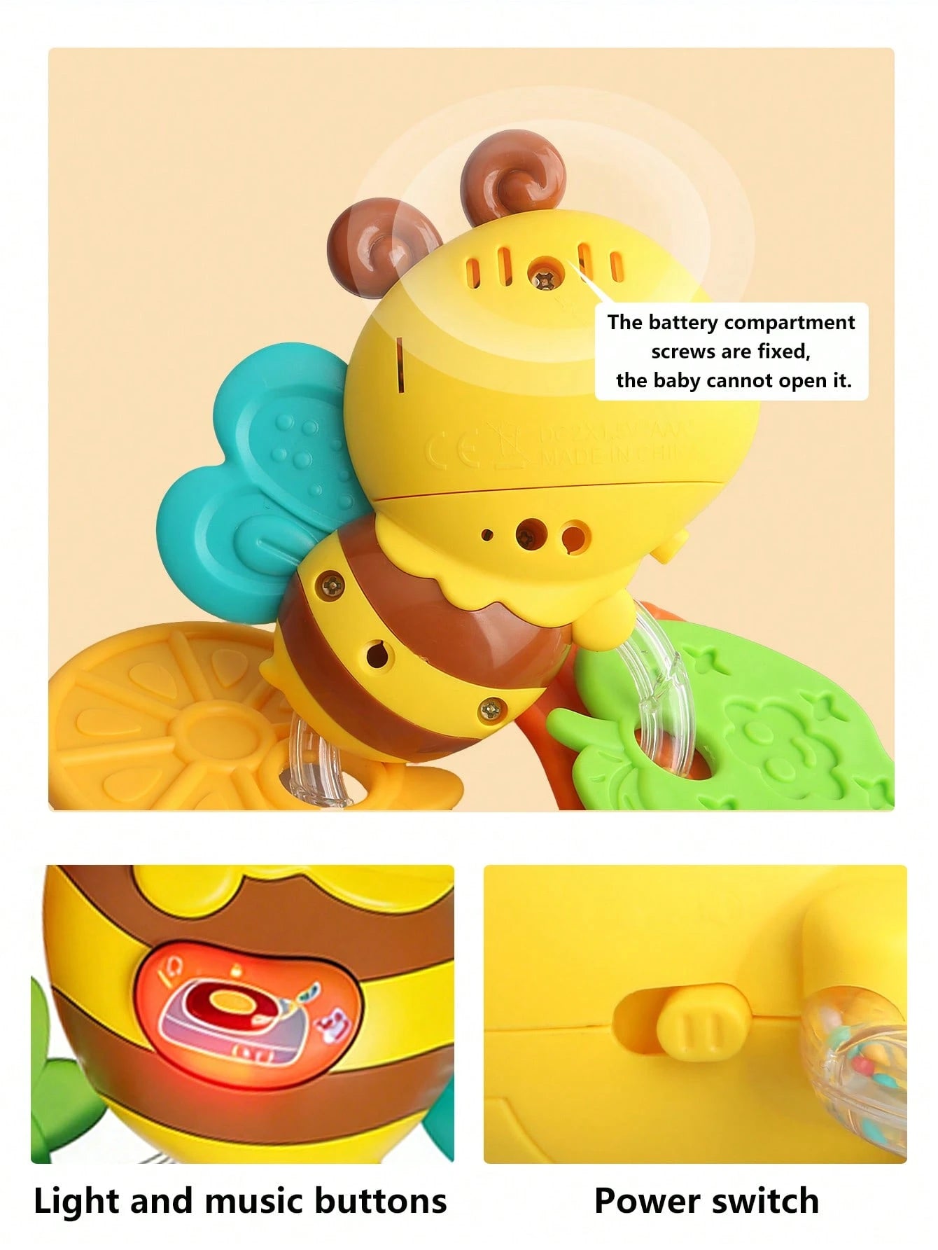 Baby Teething Rattle Toy, An Early Education Toy To Help Develop Hand-Eye Coordination, Featuring Cute Cartoon Designs Of Lion, Elephant And Octopus, Suitable As A Gift For Newborn Boys And Girls