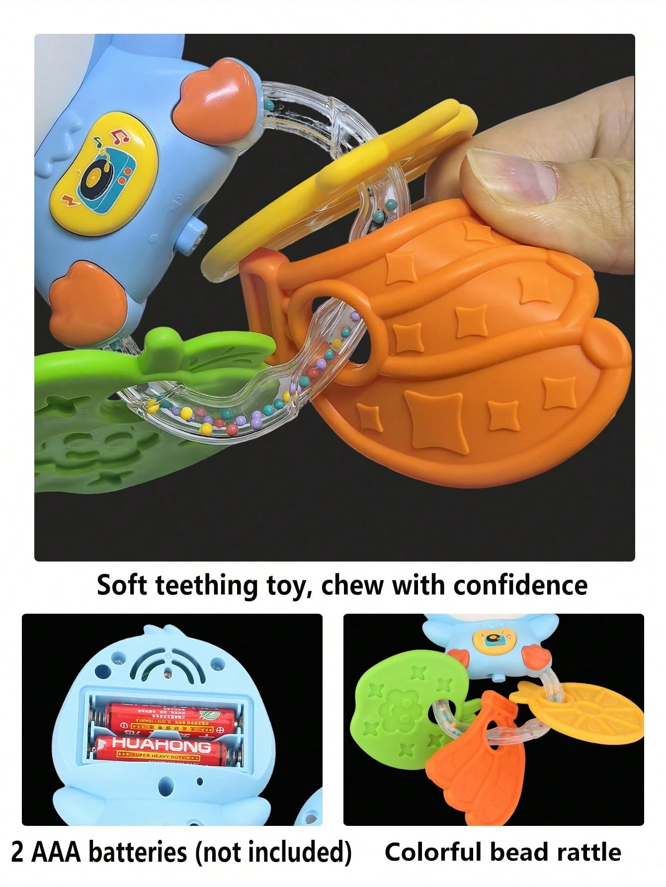 Baby Teething Rattle Toy, An Early Education Toy To Help Develop Hand-Eye Coordination, Featuring Cute Cartoon Designs Of Lion, Elephant And Octopus, Suitable As A Gift For Newborn Boys And Girls