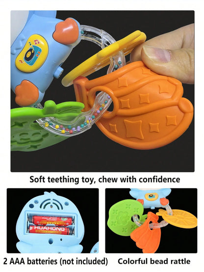 Baby Teething Rattle Toy, An Early Education Toy To Help Develop Hand-Eye Coordination, Featuring Cute Cartoon Designs Of Lion, Elephant And Octopus, Suitable As A Gift For Newborn Boys And Girls