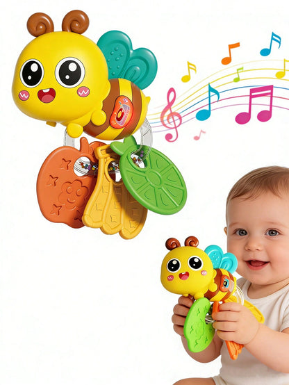 Baby Teething Rattle Toy, An Early Education Toy To Help Develop Hand-Eye Coordination, Featuring Cute Cartoon Designs Of Lion, Elephant And Octopus, Suitable As A Gift For Newborn Boys And Girls
