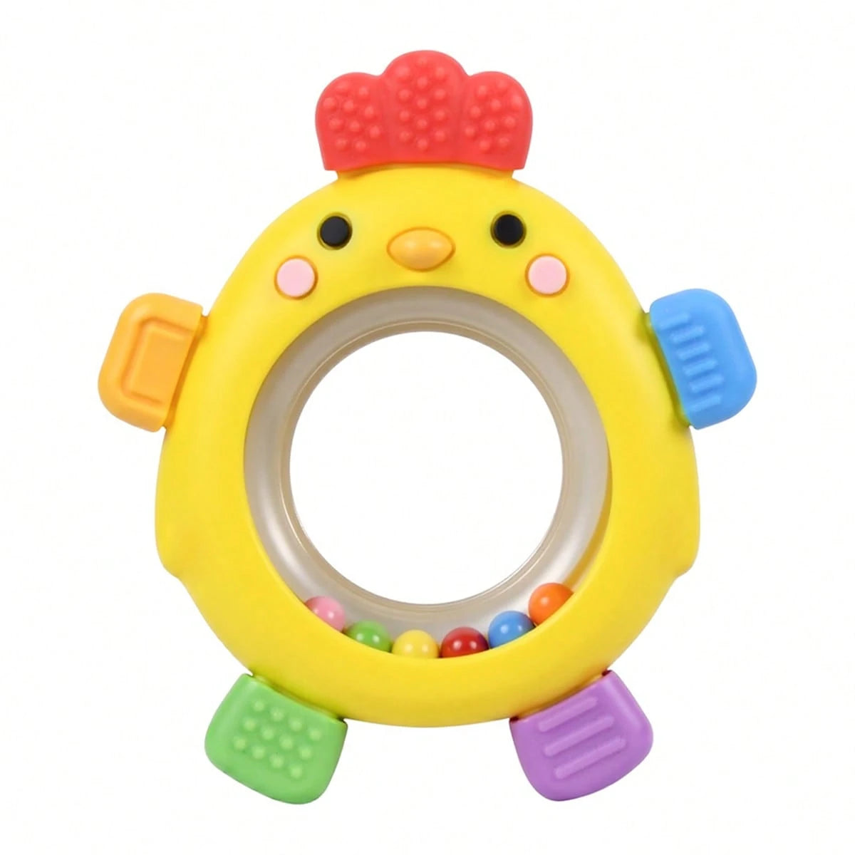 Baby Teething Rings Toy Adorable Chick Shaped Infant Baby Rattle Teether Sensory Toys For Gum Relief Playtime