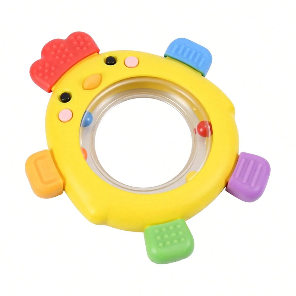 Baby Teething Rings Toy Adorable Chick Shaped Infant Baby Rattle Teether Sensory Toys For Gum Relief Playtime
