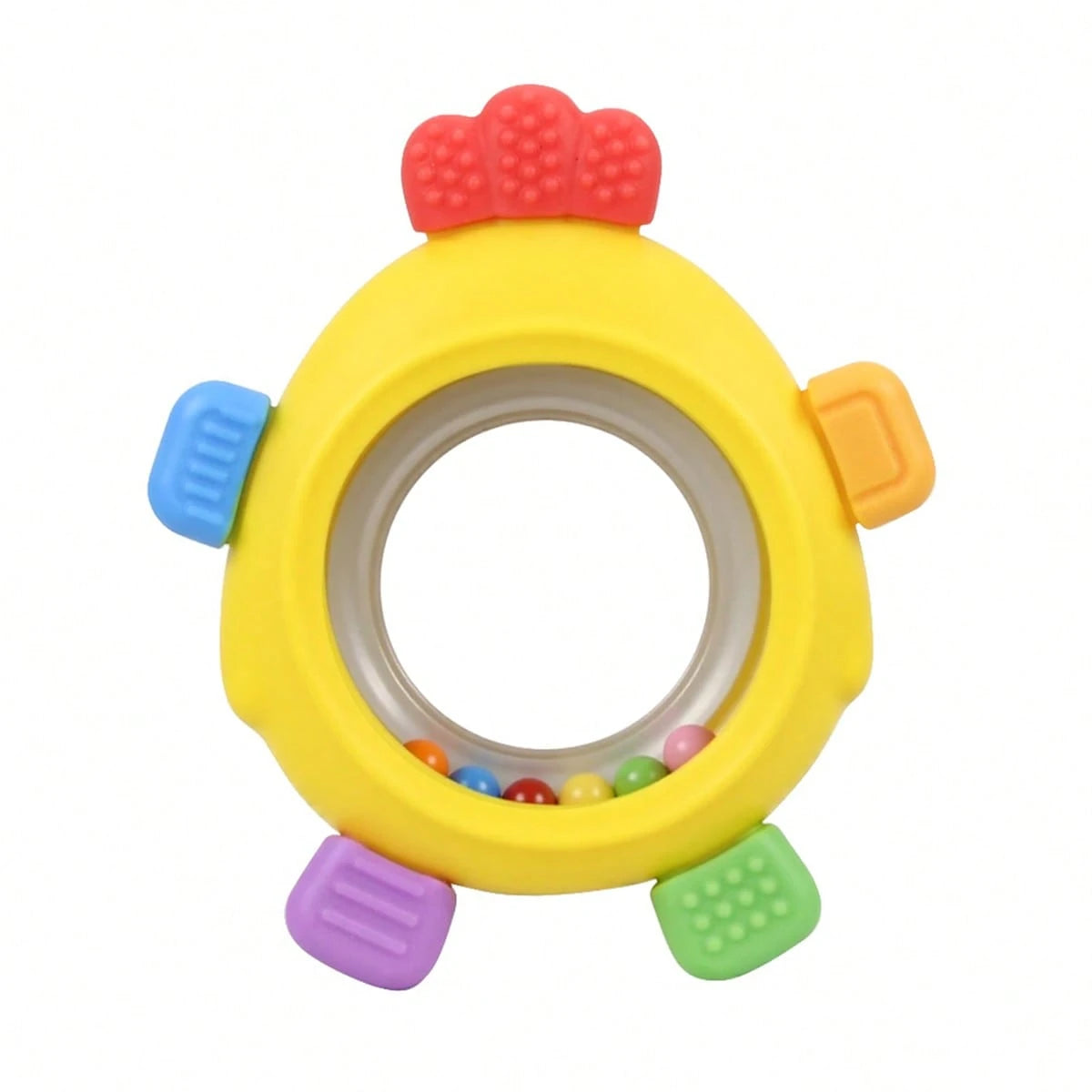 Baby Teething Rings Toy Adorable Chick Shaped Infant Baby Rattle Teether Sensory Toys For Gum Relief Playtime