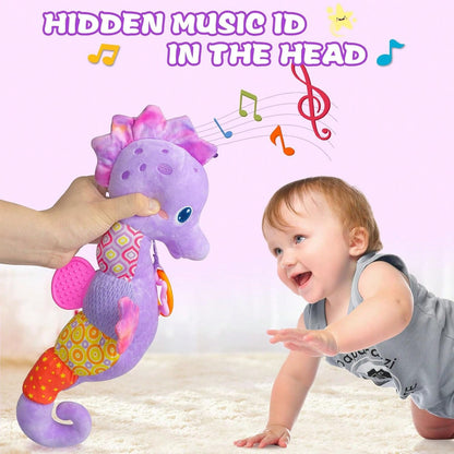 Baby Toys 0-6 Months, Infant Musical Stuffed Animals Soft Toy With Bright Colors, Crinkle Sound Paper, Multi-Textures & Rattles, For 0 6 12 Months Boy/Girls(Blue&Pink&Purple) Valentine'S Day, Hallowee