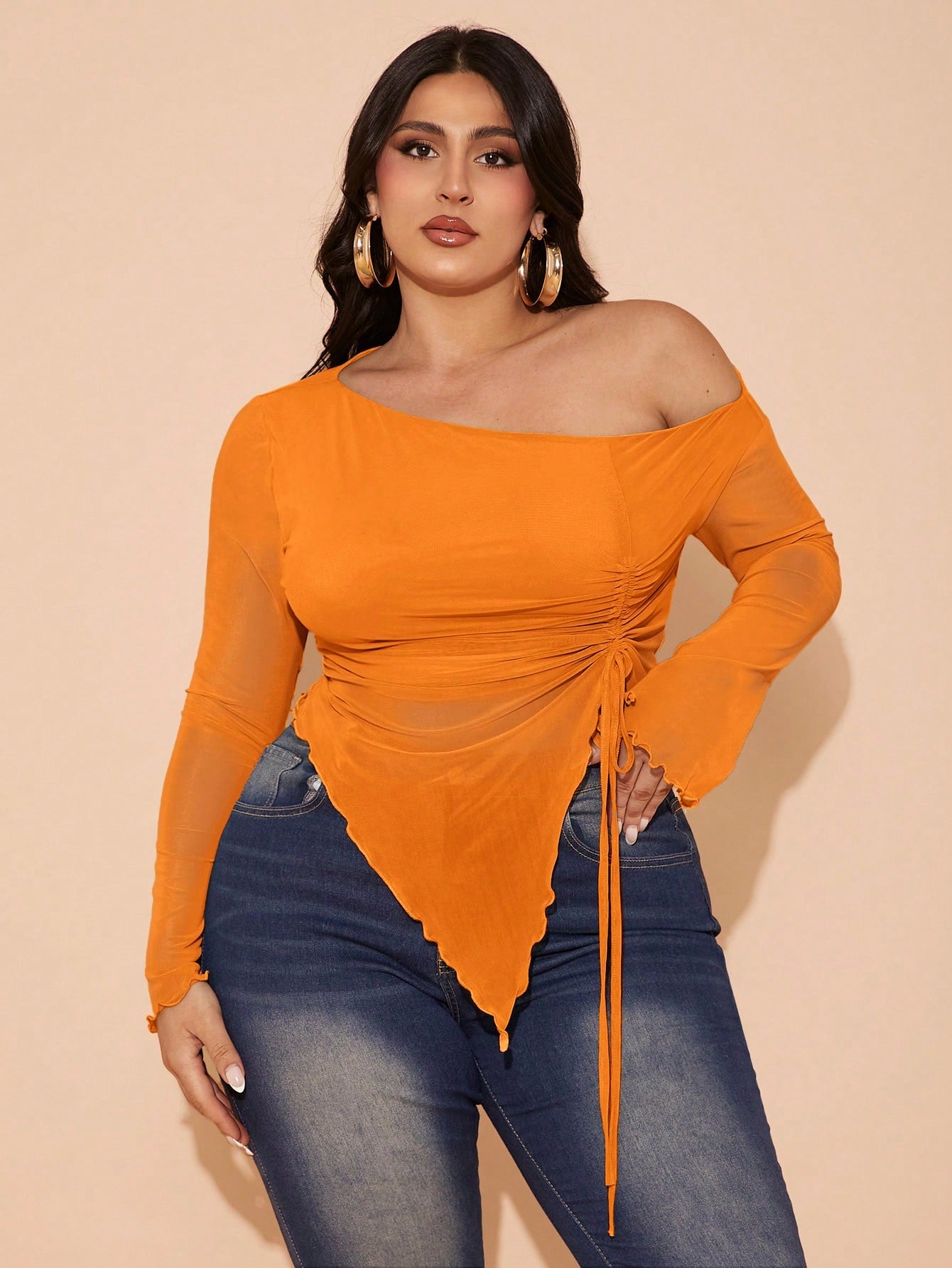 BAE Plus Size Women Summer Mesh Bow Decor Blouse, Holiday Party, Elegant Birthday Suit Fall