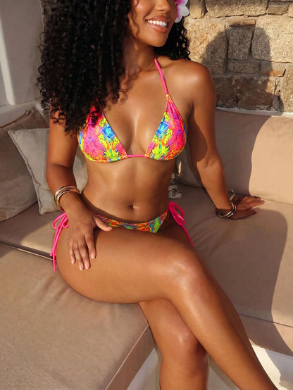 BamGleam Women's Colorful Printed Bikini Set (Print Design Random)