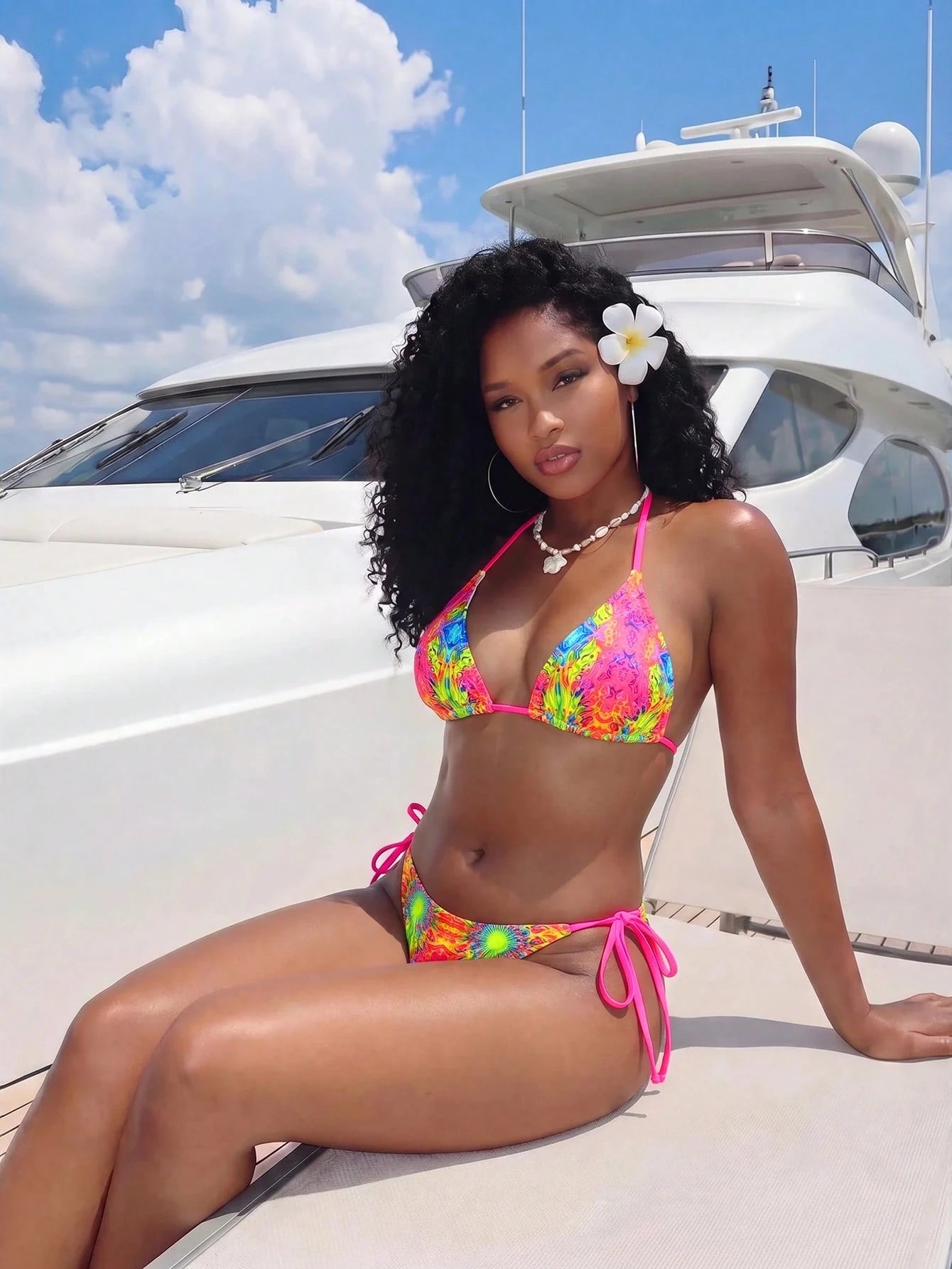 BamGleam Women's Colorful Printed Bikini Set (Print Design Random)