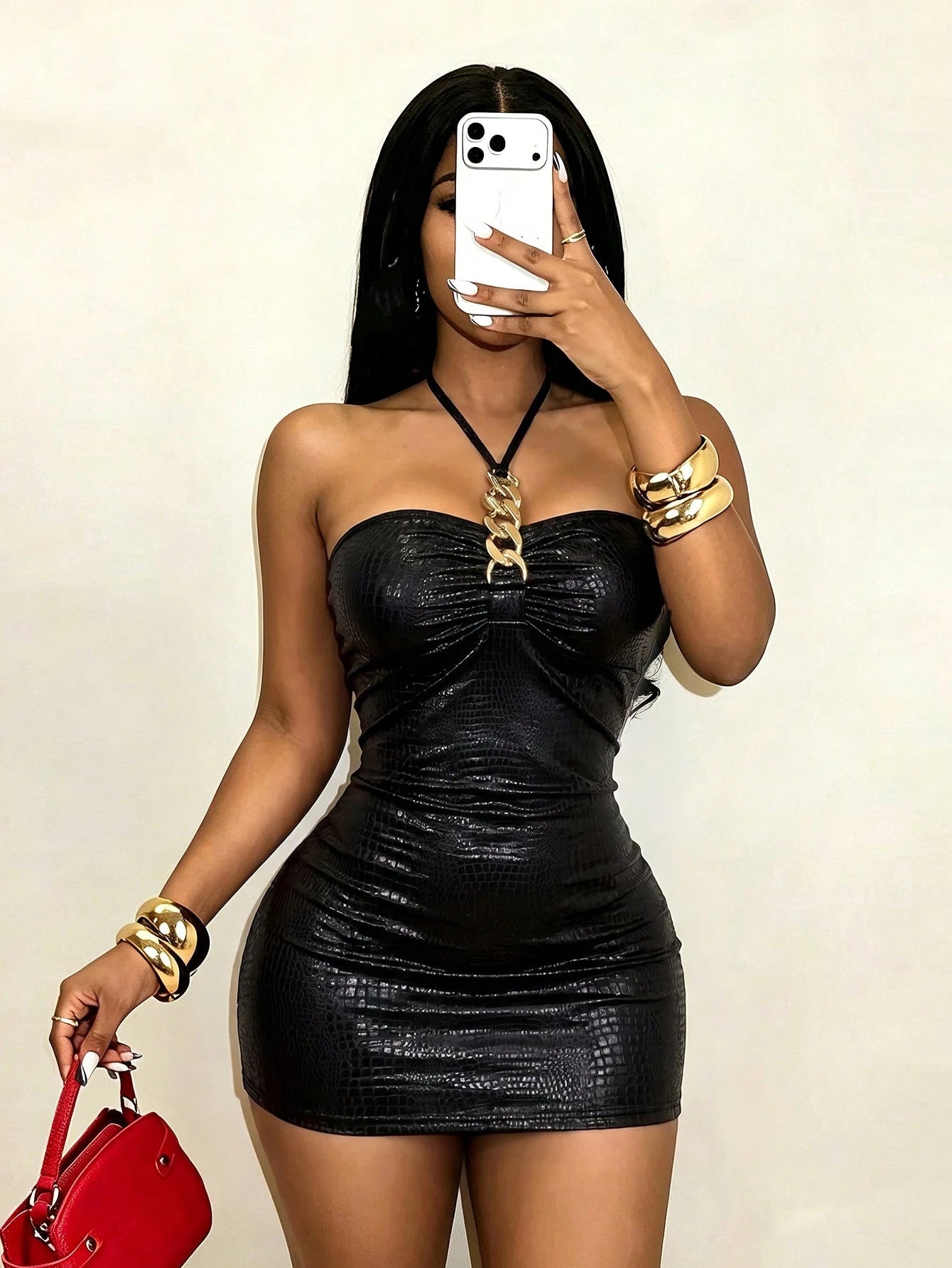 BamGleam Women's Solid Color Bodycon Dress