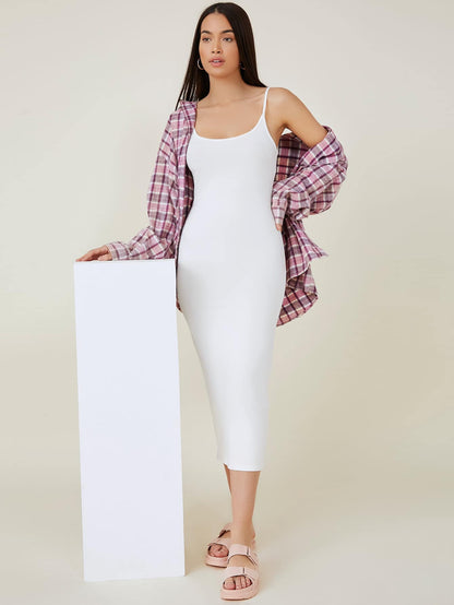 BASICS Solid Cami Bodycon Casual Dinner Dating Dress,Summer Dresses For Women Graduation Dress For Women