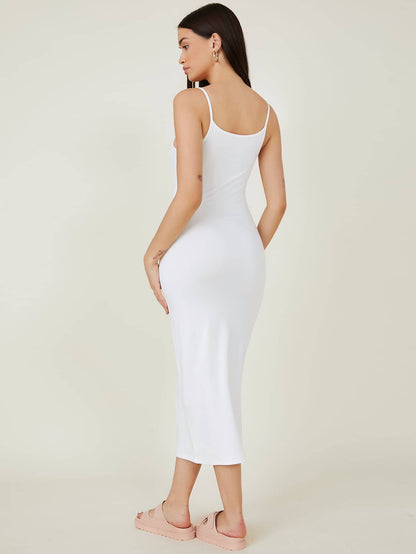 BASICS Solid Cami Bodycon Casual Dinner Dating Dress,Summer Dresses For Women Graduation Dress For Women