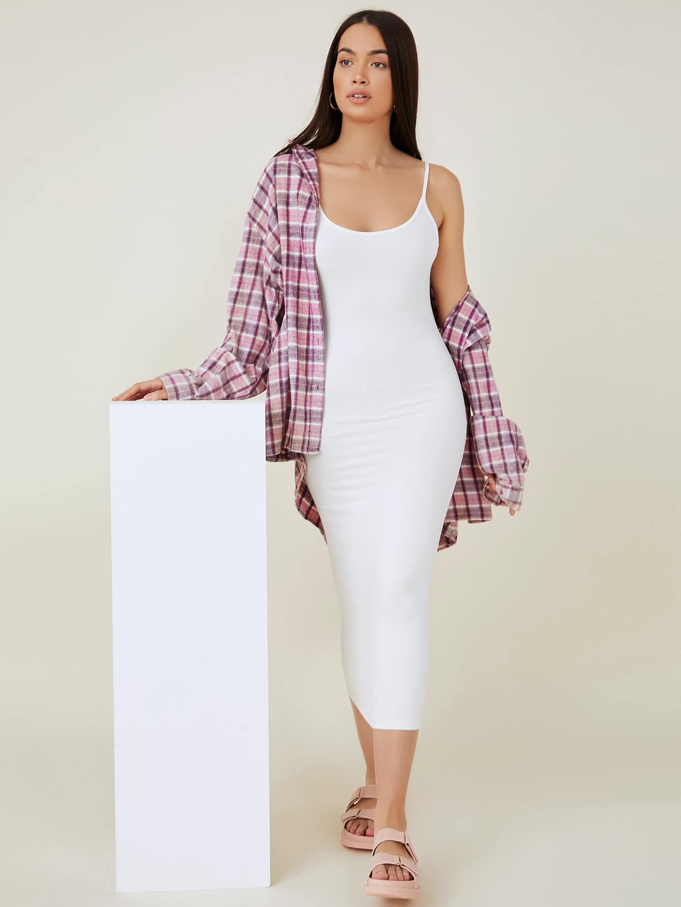 BASICS Solid Cami Bodycon Casual Dinner Dating Dress,Summer Dresses For Women Graduation Dress For Women