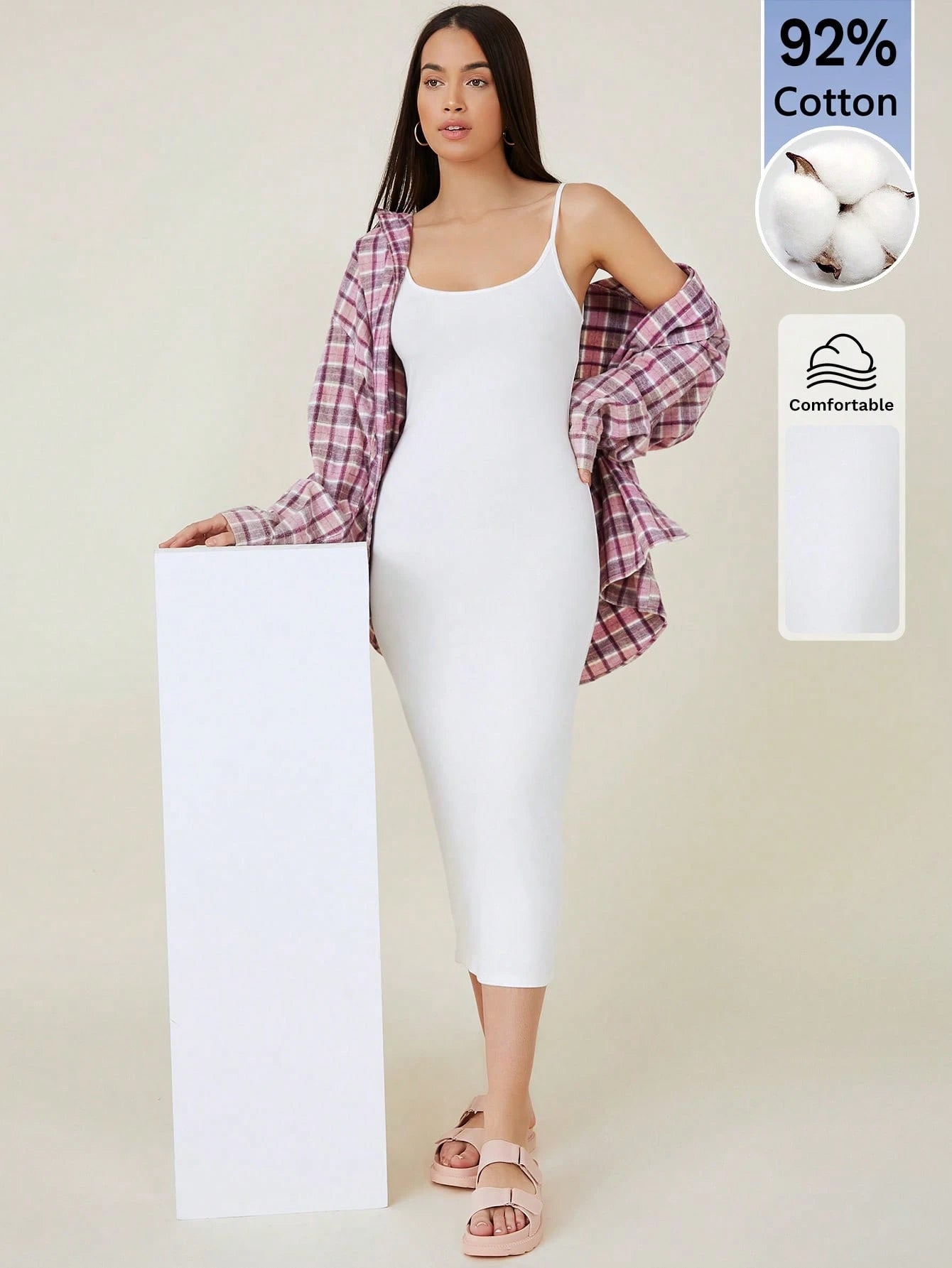 BASICS Solid Cami Bodycon Casual Dinner Dating Dress,Summer Dresses For Women Graduation Dress For Women