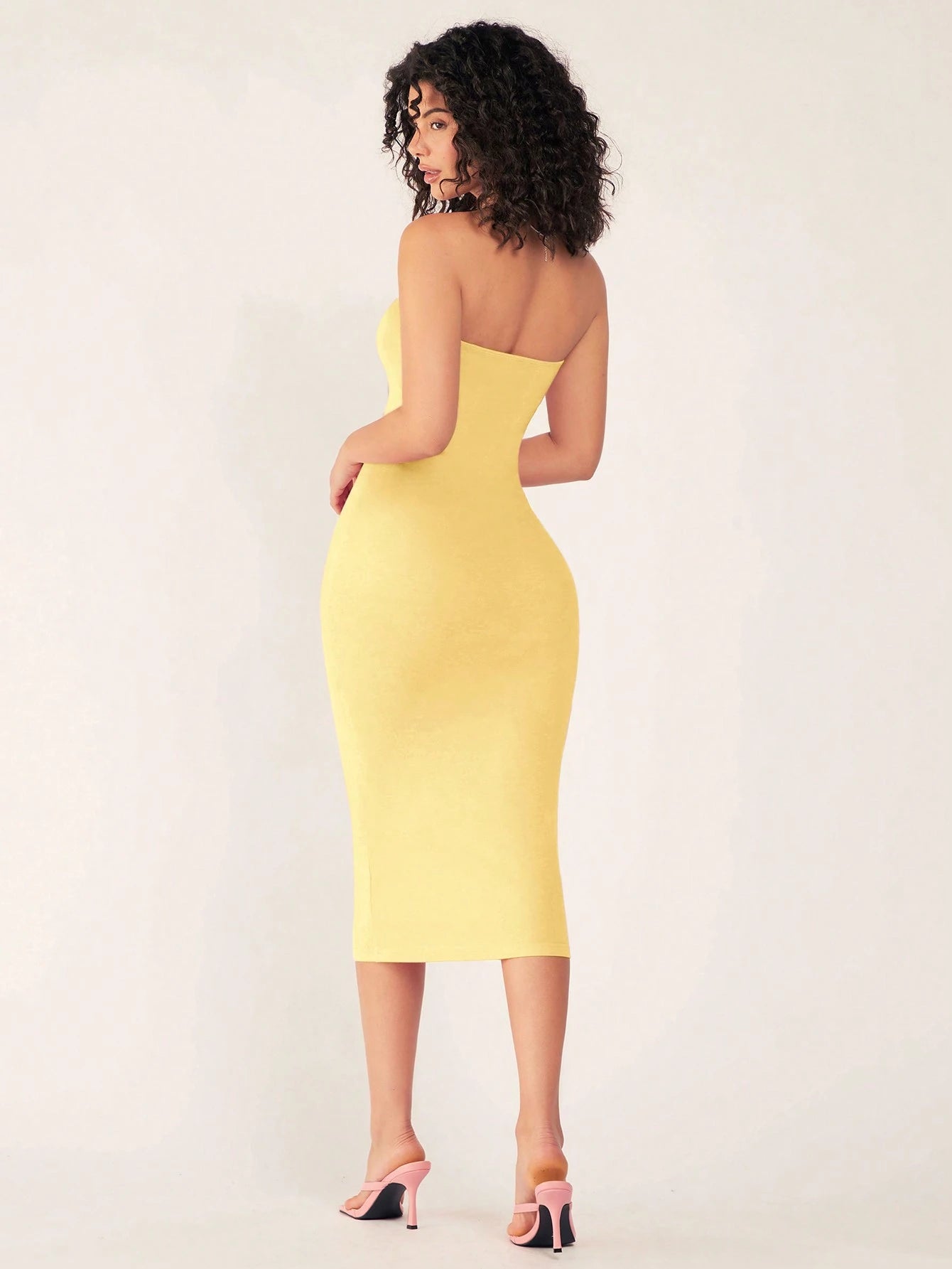 BASICS Women'S Strapless Slim Fit Bodycon Casual Dinner Dress Summer Dresses For Women Summer Clothes