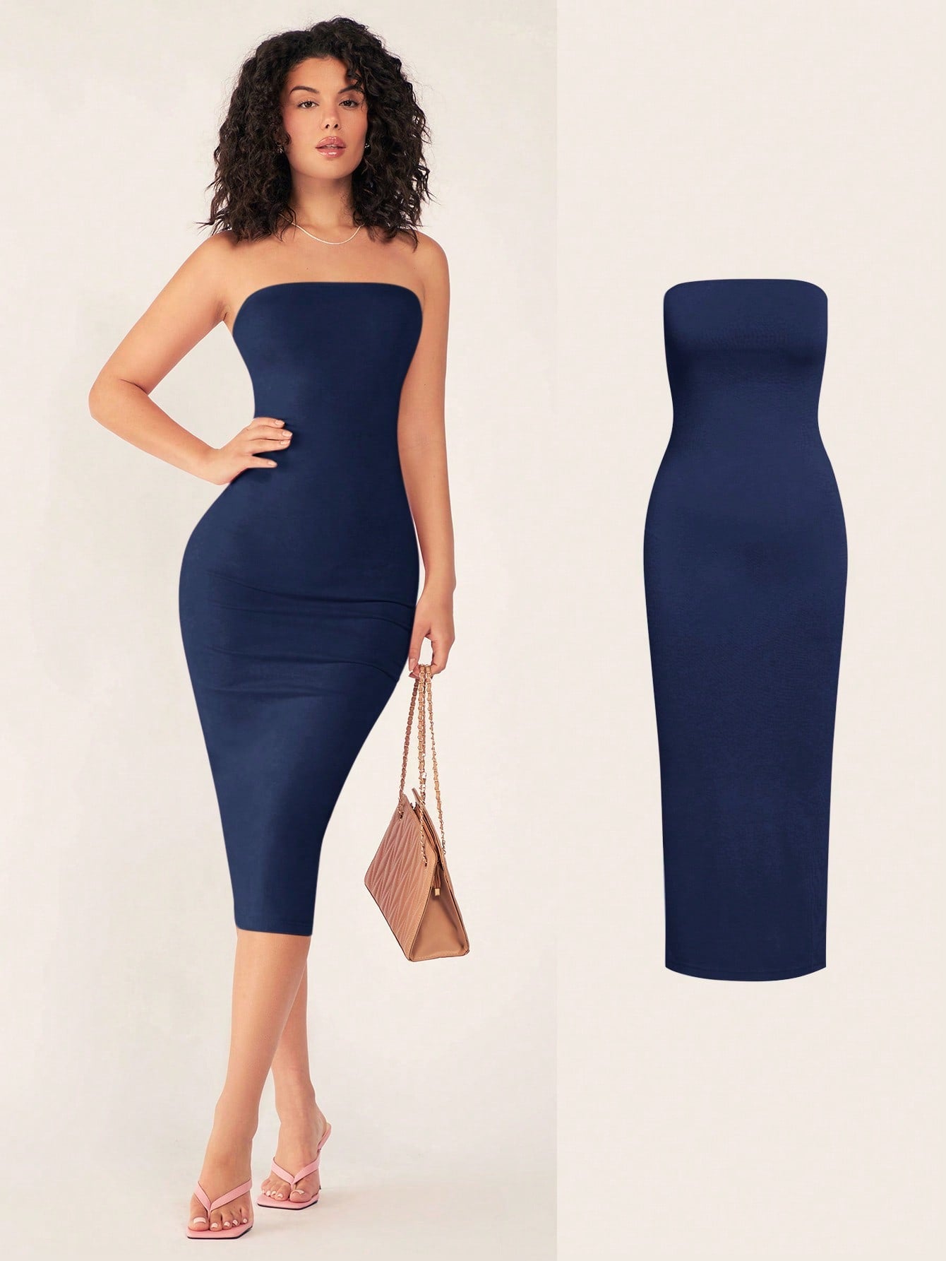 BASICS Women'S Strapless Slim Fit Bodycon Casual Dinner Dress Summer Dresses For Women Summer Dresses