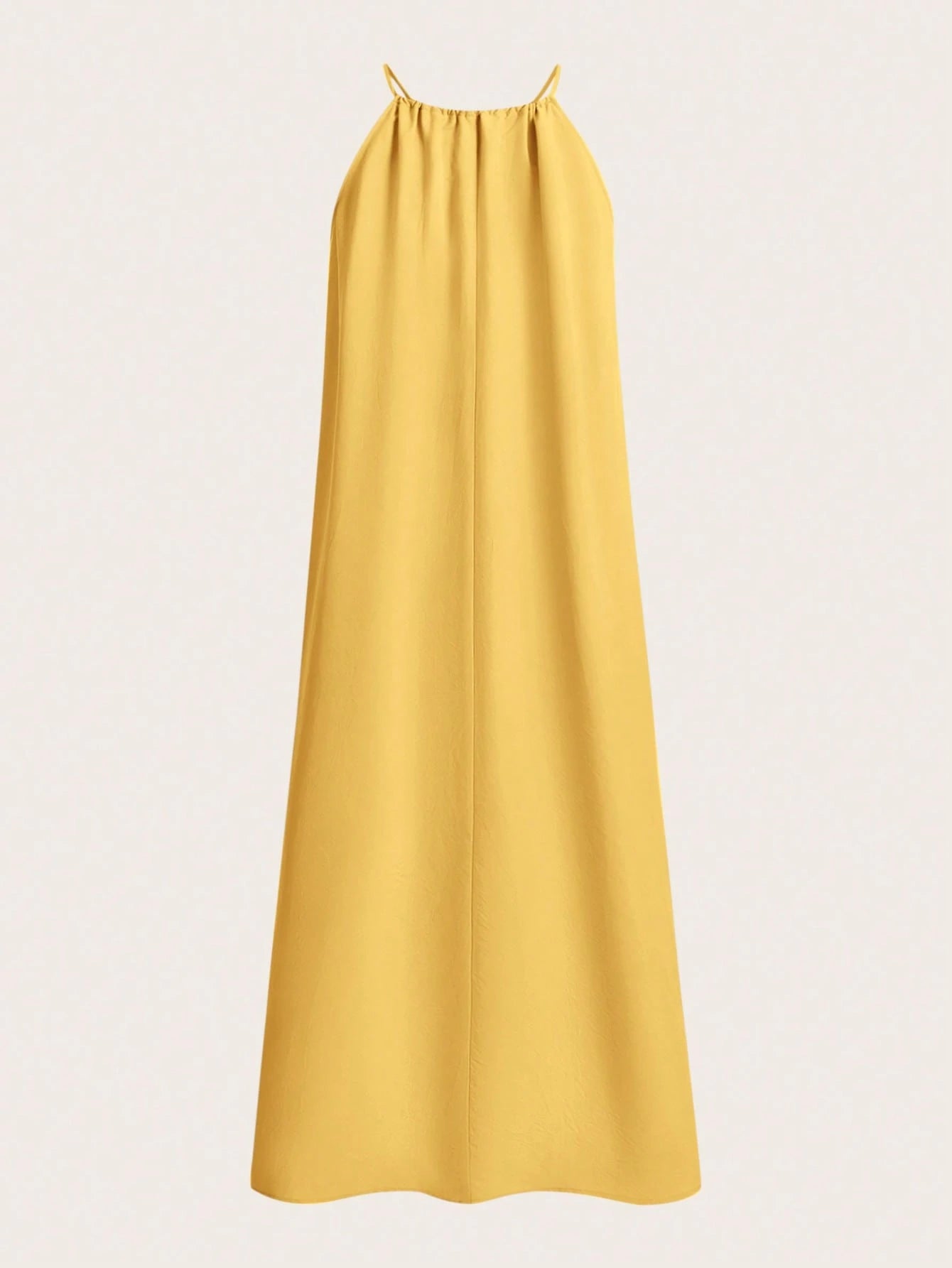 BASICS Women Woven Halter Neck Side Slit Dress Yellow Summer Dress Summer Clothes