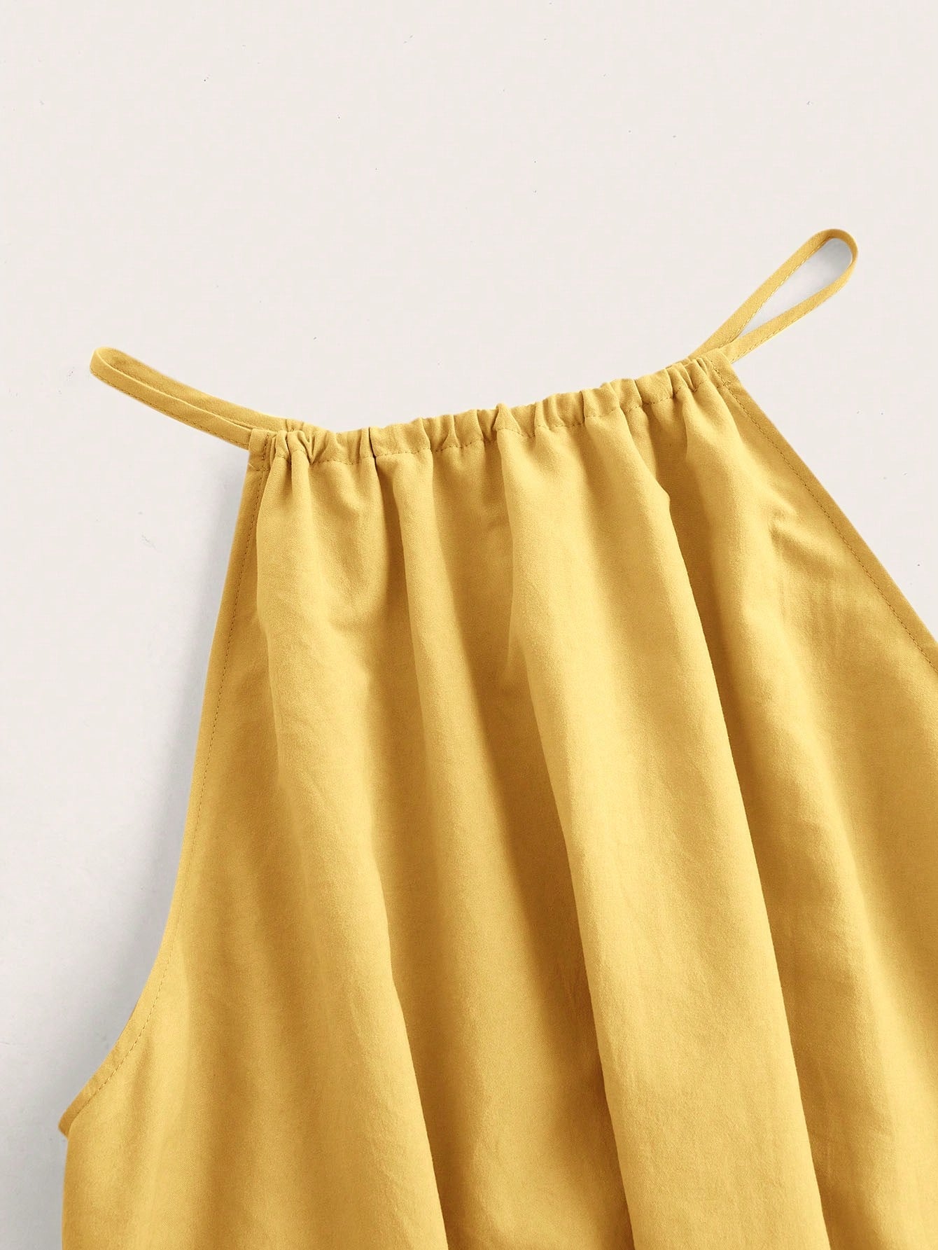 BASICS Women Woven Halter Neck Side Slit Dress Yellow Summer Dress Summer Clothes