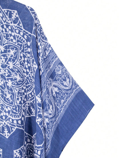 Beautiful Nomad Women's Bohemian Floral Printed Kimono Cover Up, For Summer Beach Vacation