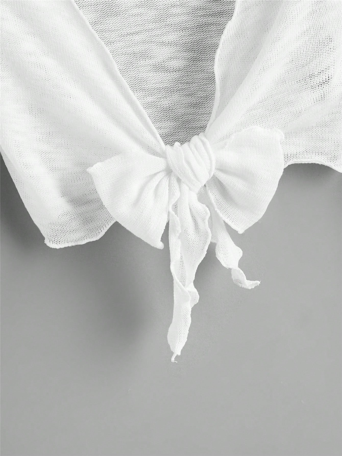 Bell Sleeve Lettuce Trim Tie Front Kimono Summer
