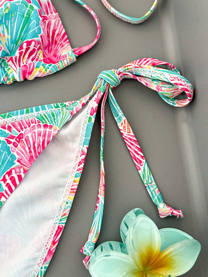 Bellisia 2pcs Women Bikini Set, Casual Shell Pattern, Suitable For Spring, Summer, Vacation, Beach, Party