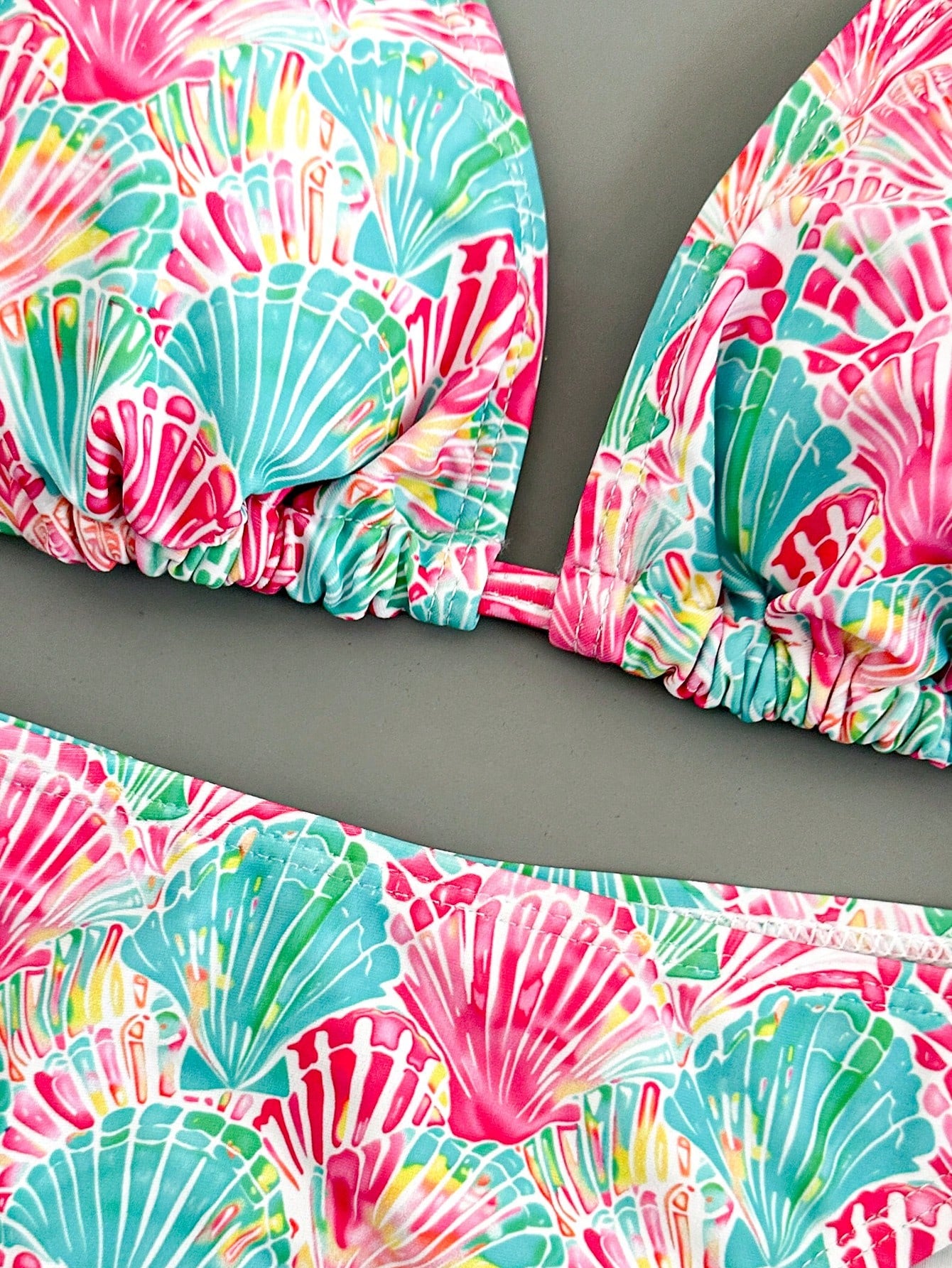Bellisia 2pcs Women Bikini Set, Casual Shell Pattern, Suitable For Spring, Summer, Vacation, Beach, Party