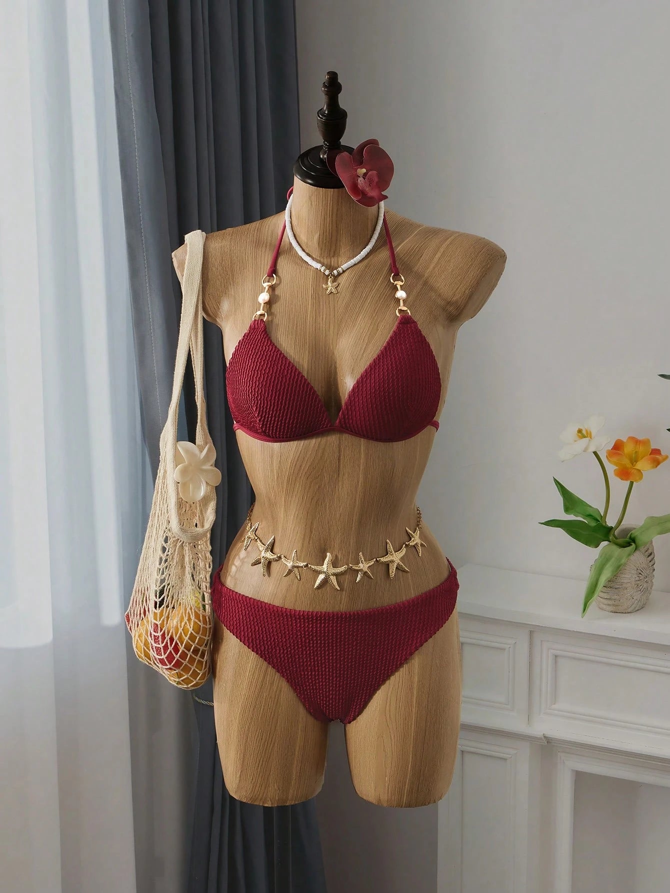 Bellisia Solid Color Bikini Swimsuit For Summer Beach Vacation