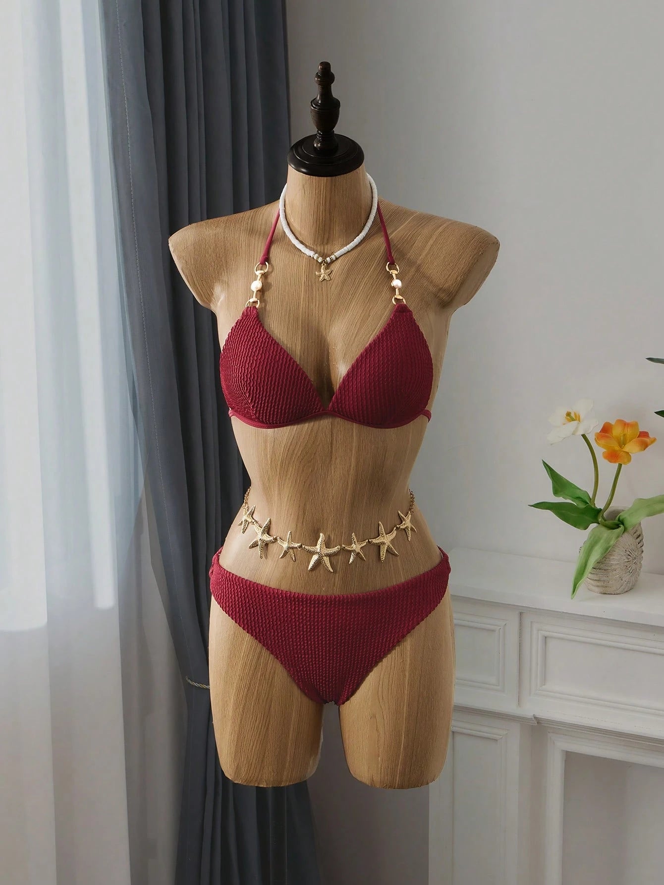 Bellisia Solid Color Bikini Swimsuit For Summer Beach Vacation