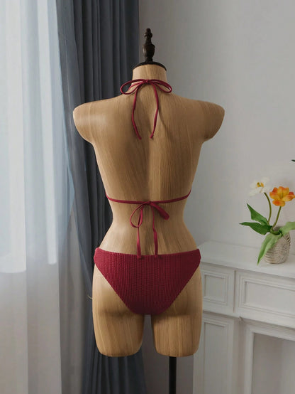 Bellisia Solid Color Bikini Swimsuit For Summer Beach Vacation
