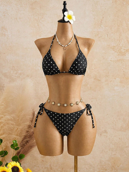 Bellisia Summer Design Sexy Hot Girl Butterfly Orchid Floral Leopard Print Bikini & Cake Skirt 3-Piece Set