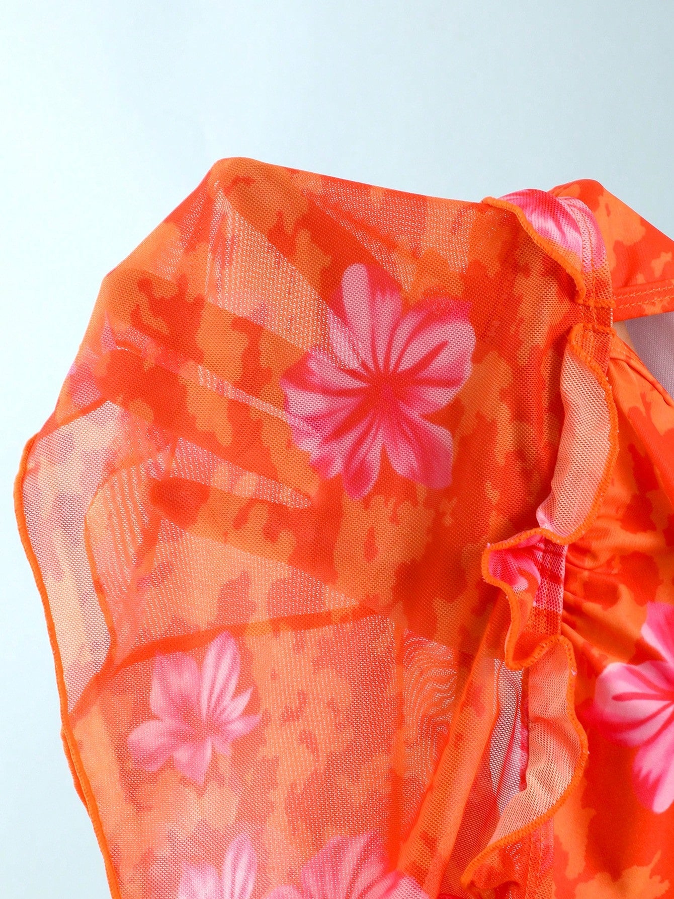 Bellisia Women's Floral Print Camisole&Thong Bikini Set,Red Orange Summer Boho Beach Vacation Holiday Hawaiian Bathing Suit,2-Piece Tummy Control Swimwear
