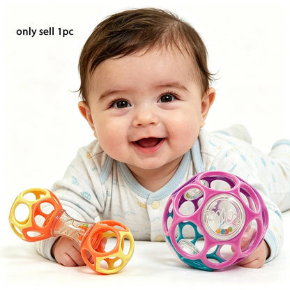 Best Newborn Gift: Soft Grip Ball Rattle- Sensory Development Toy To Exercise Hand Grip Strength