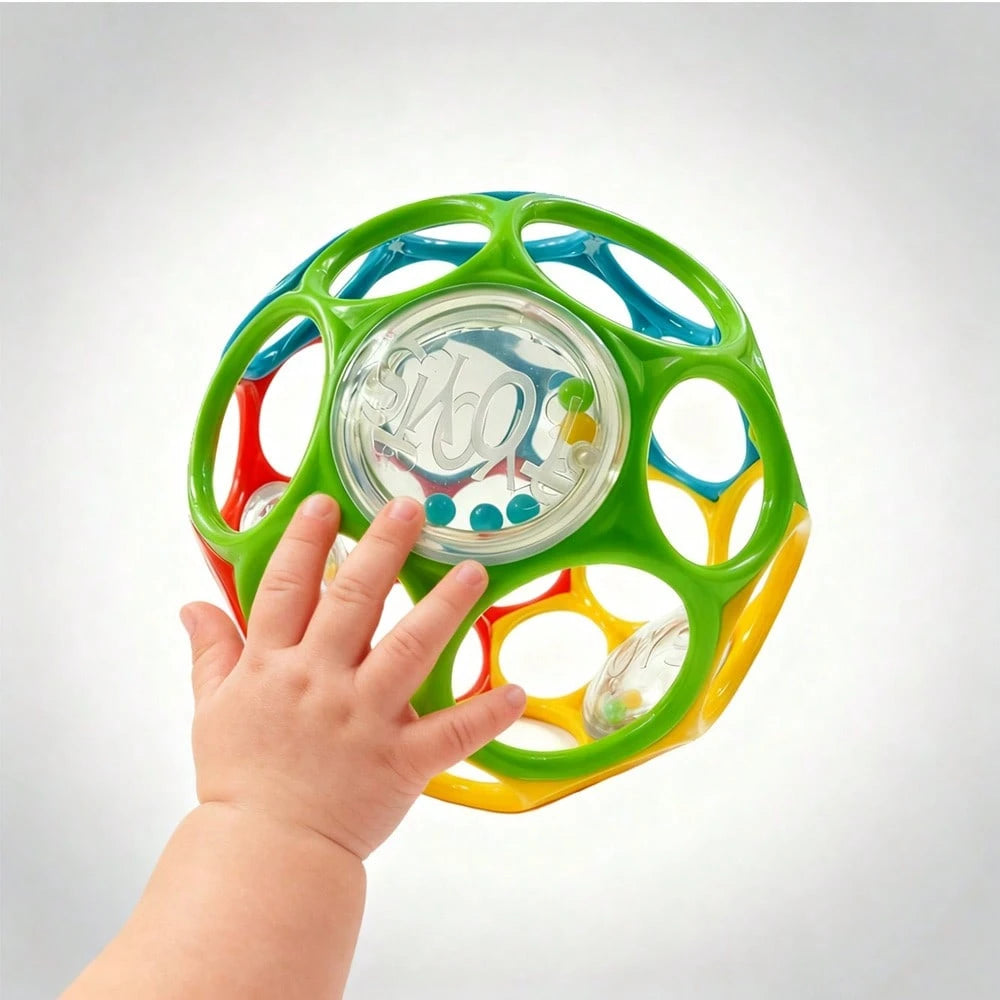 Best Newborn Gift: Soft Grip Ball Rattle- Sensory Development Toy To Exercise Hand Grip Strength