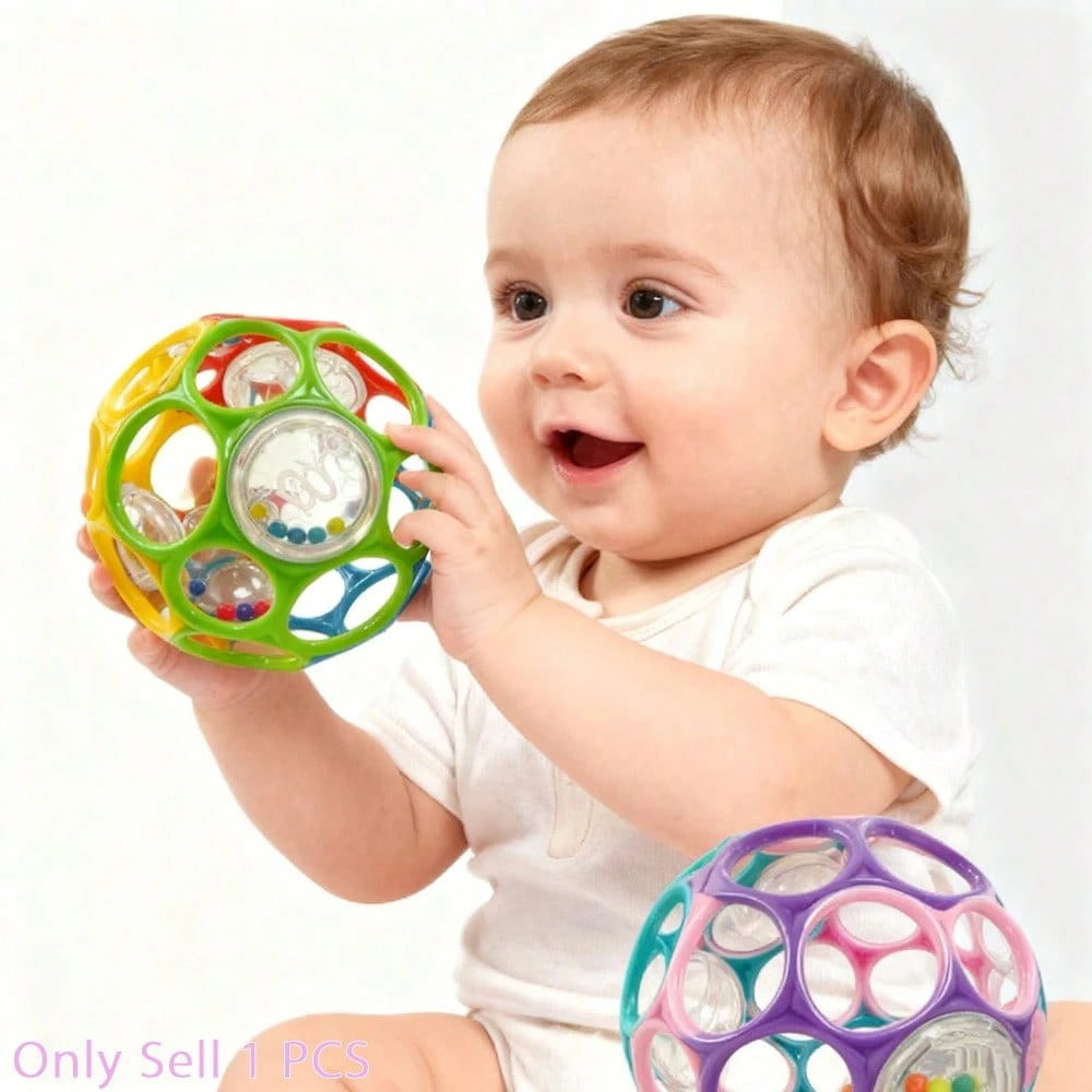 Best Newborn Gift: Soft Grip Ball Rattle- Sensory Development Toy To Exercise Hand Grip Strength