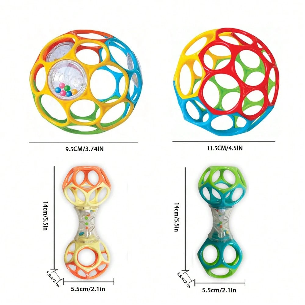 Best Newborn Gift: Soft Grip Ball Rattle- Sensory Development Toy To Exercise Hand Grip Strength
