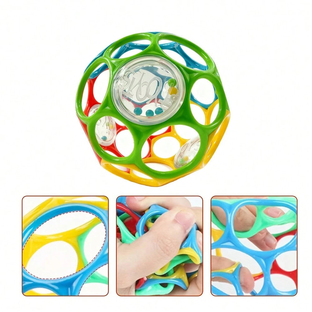 Best Newborn Gift: Soft Grip Ball Rattle- Sensory Development Toy To Exercise Hand Grip Strength