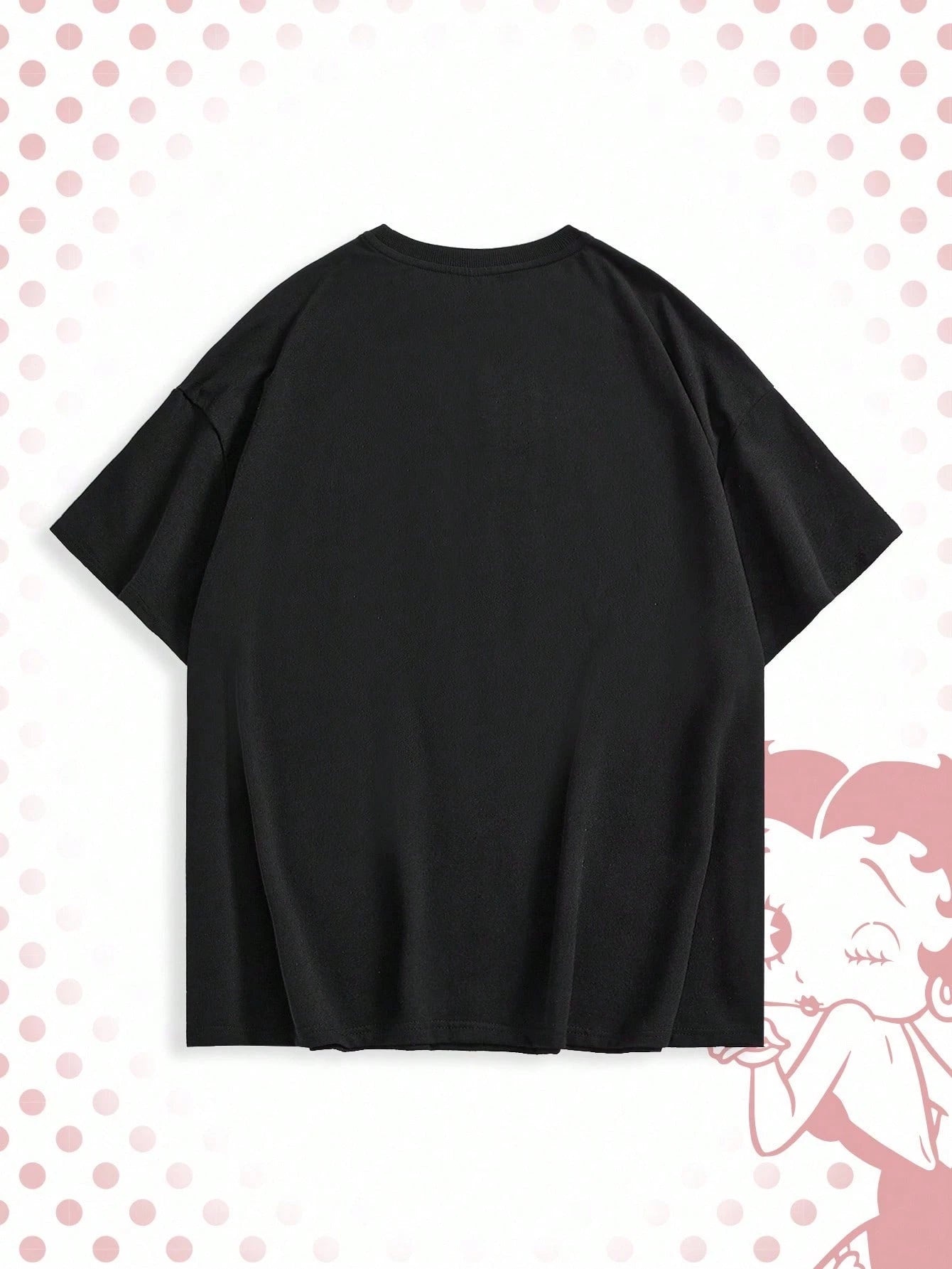 Betty Boop| ROMWE Spring/Summer Plus Size Summer Casual Cartoon Pattern Round Neck Short Sleeve T-Shirt,Back To School