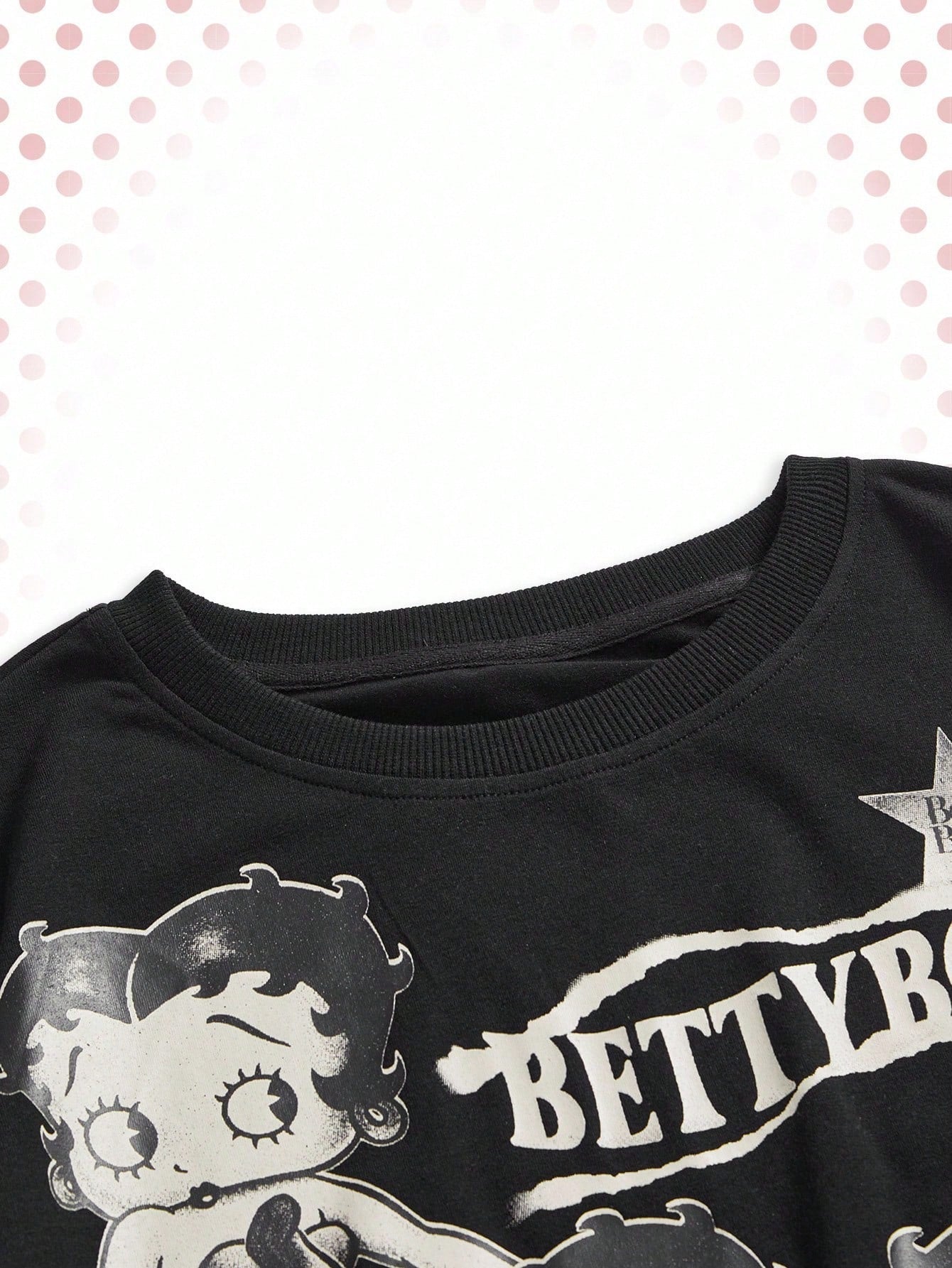 Betty Boop| ROMWE Spring/Summer Plus Size Summer Casual Cartoon Pattern Round Neck Short Sleeve T-Shirt,Back To School
