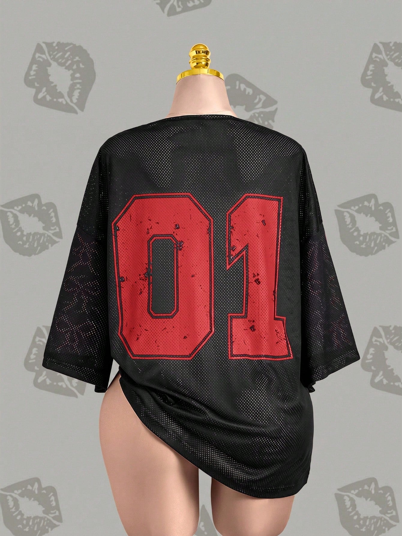 Betty Boop x Plus Size Summer Fashion Lace Patchwork Cartoon Bow Print T-Shirt Day Time Black Graphic Oversized