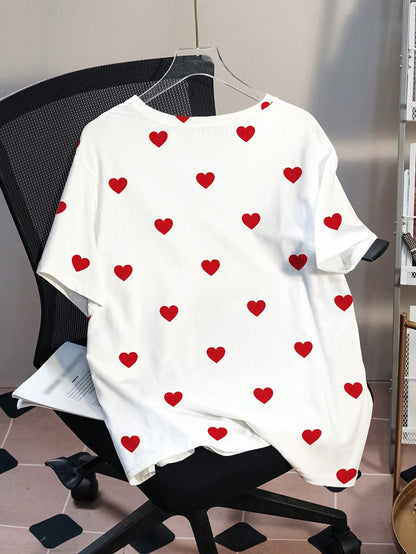 Betty Boop x Plus Size Women Round Neck Short Sleeve Casual T-Shirt