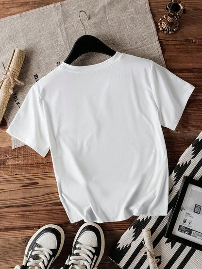 Biblical Quotes Jesus Cross Faith Print T-Shirt Summer Women's Casual Fashion Round Neck T-Shirt 2026