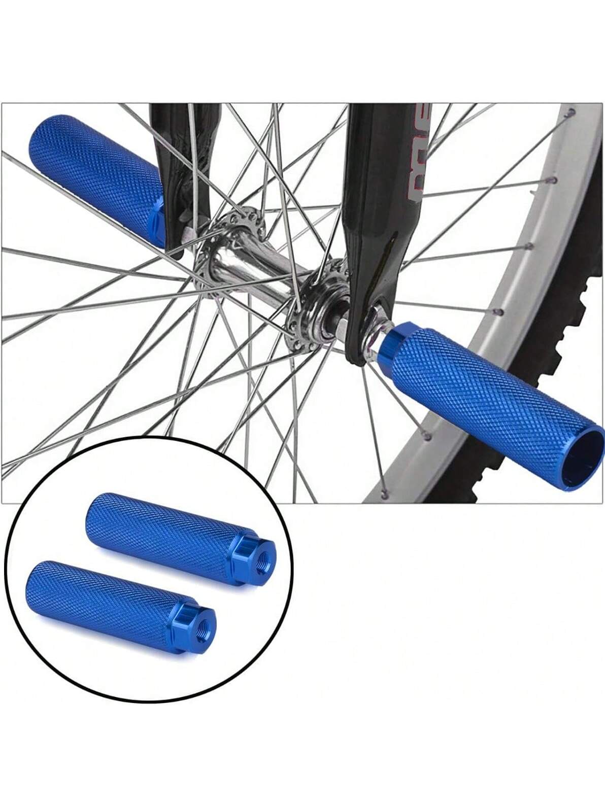 Bike Pegs 2Pcs Aluminum Alloy Anti-Skid Lead Foot Bicycle Pegs 3/8 Inch Axles For Mountain Bike Cycling Rear Stunt Pegs