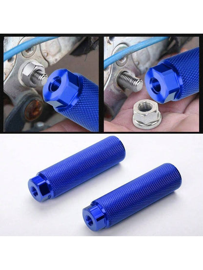 Bike Pegs 2Pcs Aluminum Alloy Anti-Skid Lead Foot Bicycle Pegs 3/8 Inch Axles For Mountain Bike Cycling Rear Stunt Pegs