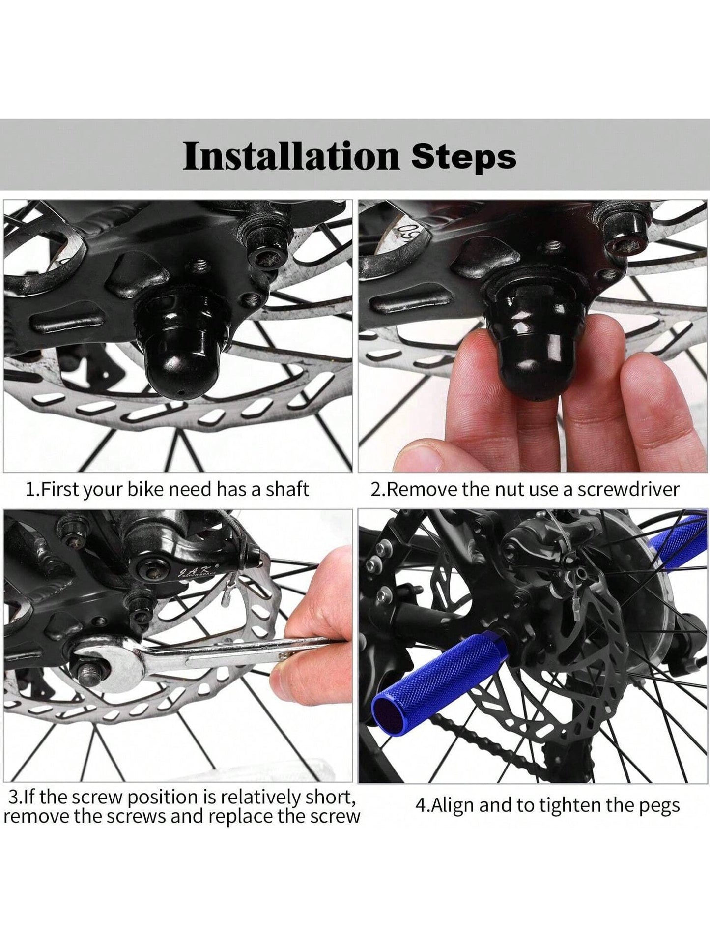 Bike Pegs 2Pcs Aluminum Alloy Anti-Skid Lead Foot Bicycle Pegs 3/8 Inch Axles For Mountain Bike Cycling Rear Stunt Pegs