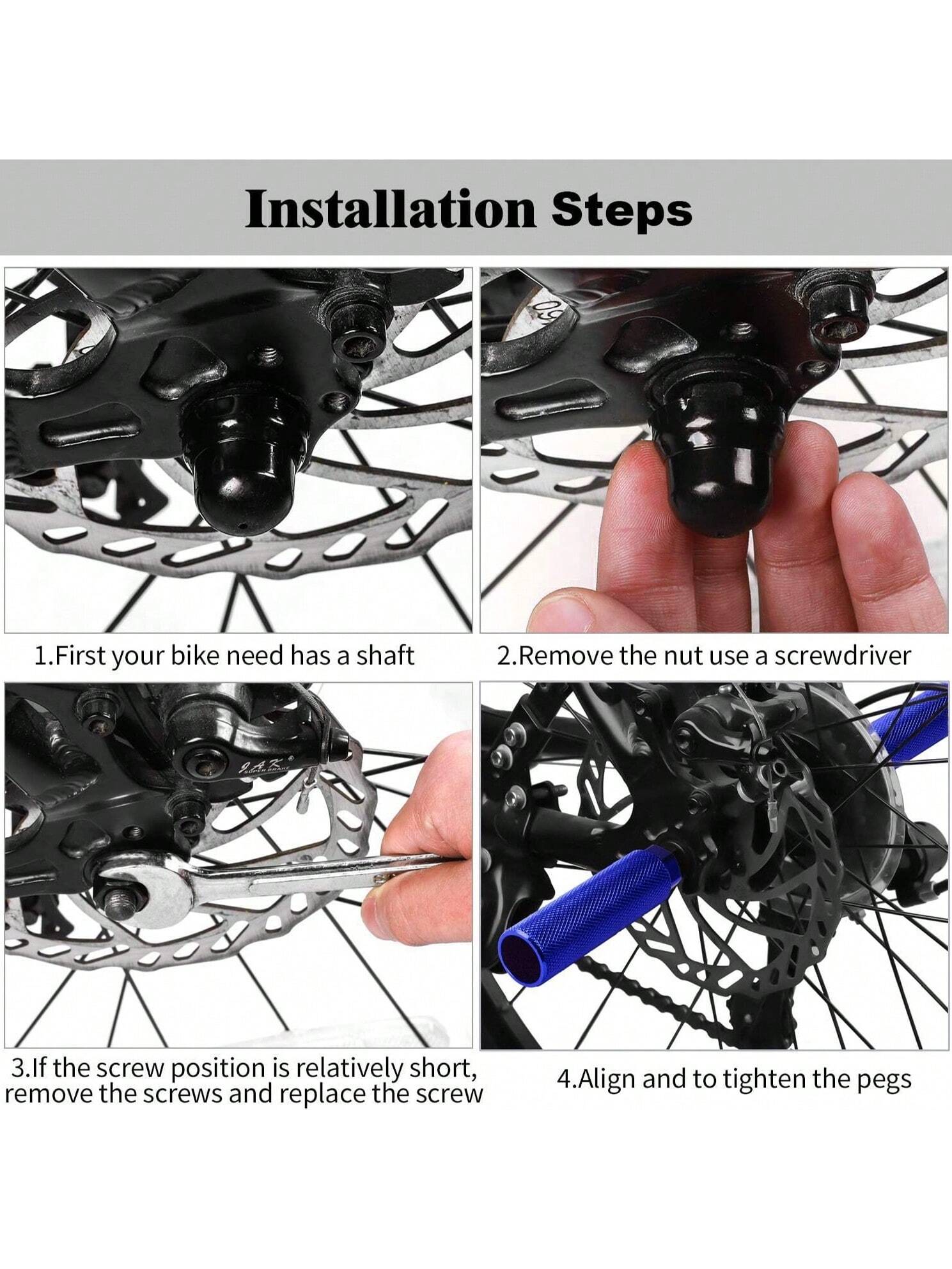 Bike Pegs 2Pcs Aluminum Alloy Anti-Skid Lead Foot Bicycle Pegs 3/8 Inch Axles For Mountain Bike Cycling Rear Stunt Pegs