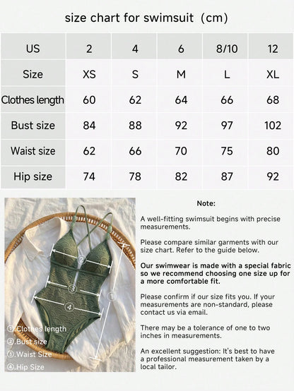 Bikinx Women's Boho Crochet Lace Up V Neck One Piece Swimsuit With Bead Detail Elegant Sleeveless For Summer Vacation Beach, Resort Wear