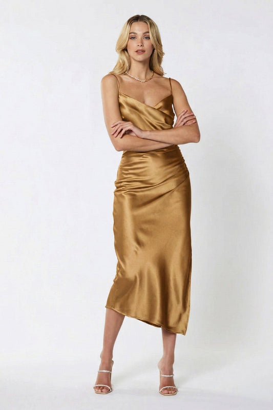 Billie Midi Dress - Light Brown