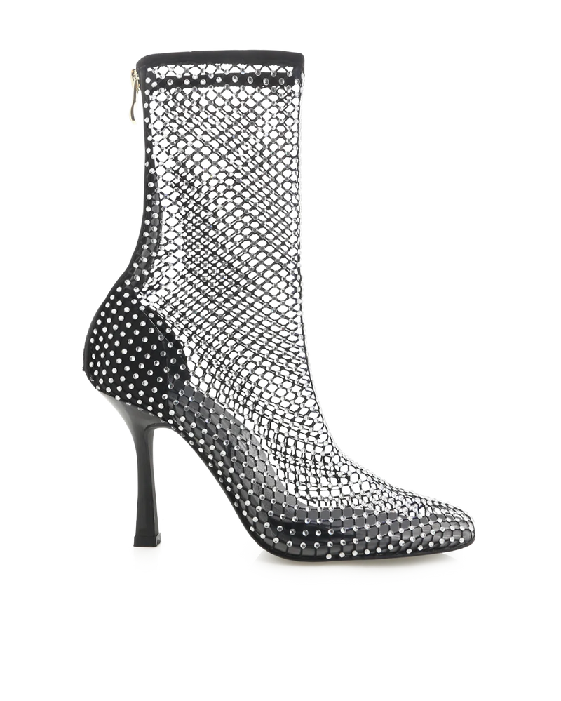 Bindi Heels - Black Satin Diamante - SHOPJAUS - JAUS