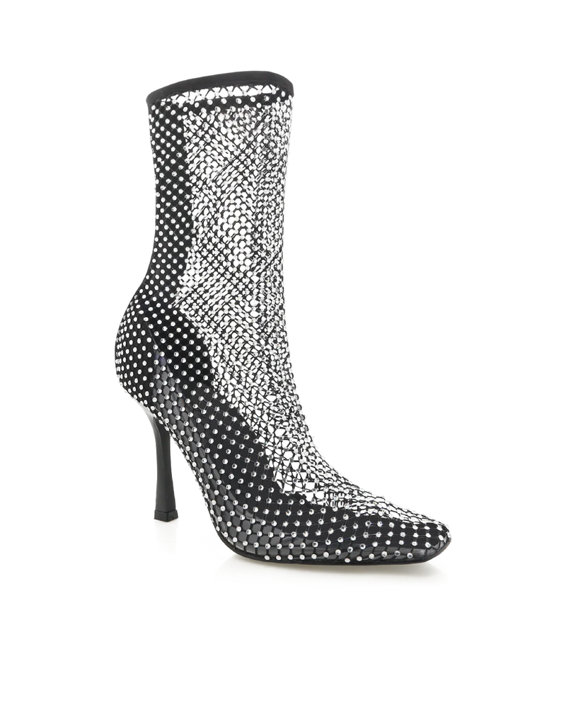 Bindi Heels - Black Satin Diamante - SHOPJAUS - JAUS