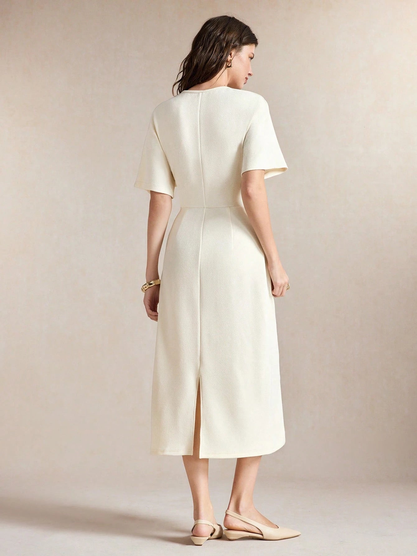 BizChic Ruched Waist Dress, Vintage French Elegant Business Formal Vacation Style Countryside Style Slouchy Commute Date Daily Vacation Office Versatile Summer Autumn Halloween Back To School Party Bi