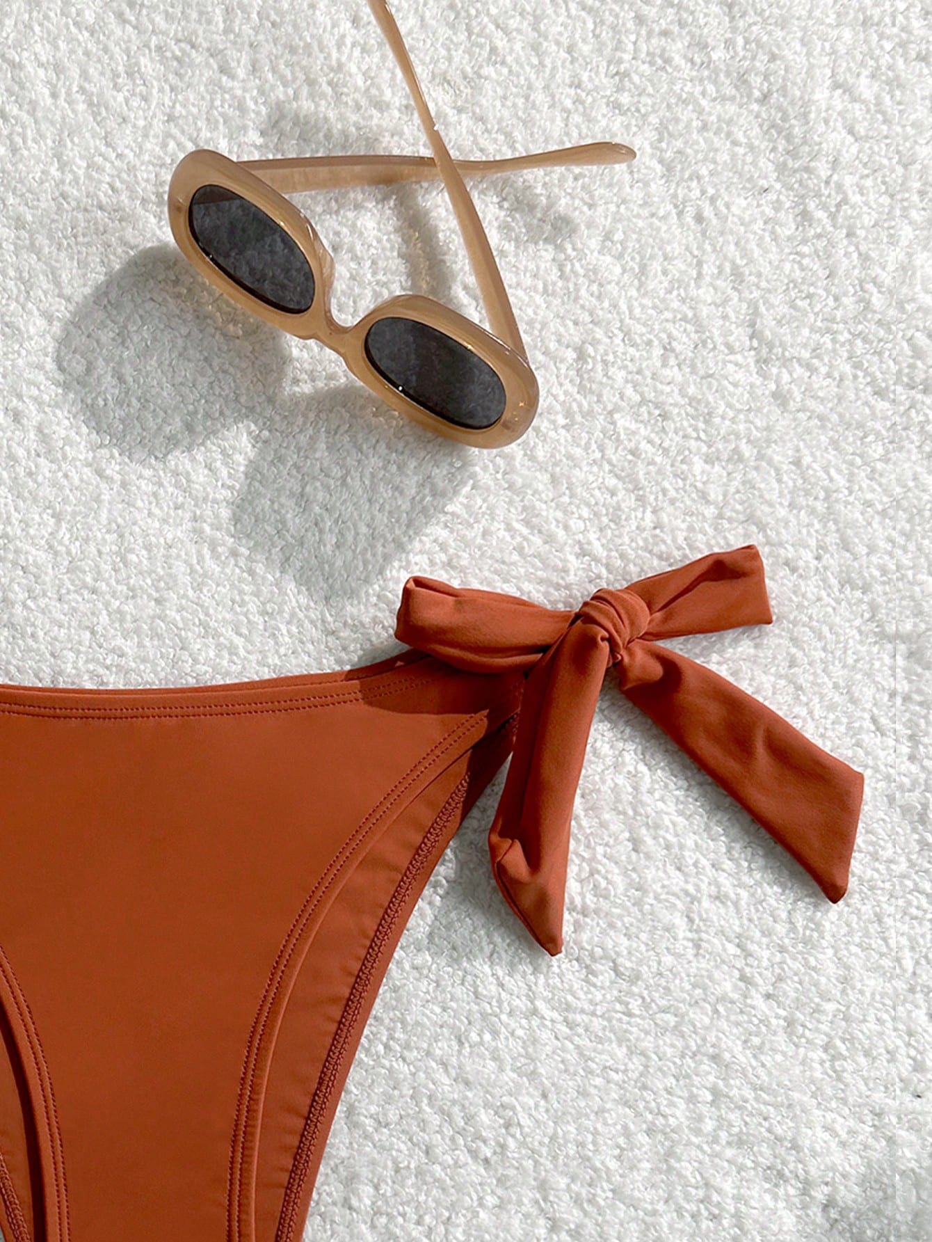 Black Basic Side Tie Bikini Bottom, Suitable For Graduation, Independence Day, Valentine's Day, Music Festivals, Fashion Vacation Beach Summer